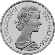 UK Double Florin Elizabeth II -pattern 1953 Plain edge, coin alignment, X# P93 X# 105 ELIZABETH II DEI GRATIA coin obverse UK Double Florin Elizabeth II -pattern 1953 Plain edge, coin alignment, X# P93 X# 105 ELIZABETH II DEI GRATIA coin obverse