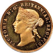 UK Double Florin (Victoria- pattern) KM# PnS115 VICTORIA D G BRITANNIAR REG F D coin obverse