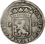 Netherlands Ducat 1699 Knight on horse Obv mintmark KM# 63.5 Gelderland Province Standart Coinage CONCORDIA RES PARVAE CRESCUNT 16 99 coin reverse Netherlands Ducat 1699 Knight on horse Obv mintmark KM# 63.5 Gelderland Province Standart Coinage CONCORDIA RES PARVAE CRESCUNT 16 99 coin reverse