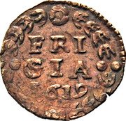 Netherlands Duit 1619 KM# 16 Friesland Province Standard Coinage FRI SIA 1619 coin reverse Netherlands Duit 1619 KM# 16 Friesland Province Standard Coinage FRI SIA 1619 coin reverse