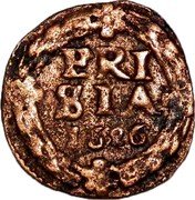 Netherlands Duit Friesland Province 1626 KM# 46 FRI SIA 1626 coin reverse Netherlands Duit Friesland Province 1626 KM# 46 FRI SIA 1626 coin reverse