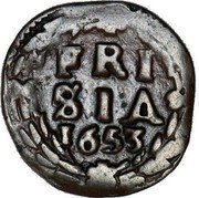 Netherlands Duit 1653 KM# 46b Friesland Province Standard Coinage FRI SIA 1653 coin reverse Netherlands Duit 1653 KM# 46b Friesland Province Standard Coinage FRI SIA 1653 coin reverse