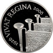 UK Five Pounds Vivat Regina - Piedfort 2006 KM# P58 1926 VIVAT REGINA 2006 DSW coin reverse