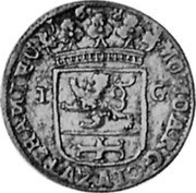 Netherlands Gulden Zutphen Commune 1687 Antlers KM# 18 MO NO ARG CIV ZVTPHA... I G 1 6 8 7 coin obverse