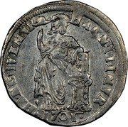 Netherlands Gulden Standing Female Figure Gelderland Province 1701 Knight on horse KM# 65.2 HAC NITIMVR - HANC TVEMVR 1701 coin reverse Netherlands Gulden Standing Female Figure Gelderland Province 1701 Knight on horse KM# 65.2 HAC NITIMVR - HANC TVEMVR 1701 coin reverse