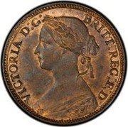 Canada Half Cent Victoria- pattern 186x KM# Pn1 VICTORIA D G BRITT REG F D coin obverse Canada Half Cent Victoria- pattern 186x KM# Pn1 VICTORIA D G BRITT REG F D coin obverse