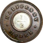 UK Halfpenny Victoria (1844) X# 7 HALFPENNY MODEL 1/2 coin reverse UK Halfpenny Victoria (1844) X# 7 HALFPENNY MODEL 1/2 coin reverse