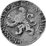 Netherlands Lion Daalder 1601 Lion Arms Shield KM# 11 Friesland Province Standard Coinage CONFIDENS DNO NON MOVETVR coin reverse Netherlands Lion Daalder 1601 Lion Arms Shield KM# 11 Friesland Province Standard Coinage CONFIDENS DNO NON MOVETVR coin reverse