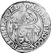 Netherlands Lion Daalder 1697 Knight on horse KM# 15.5 Gelderland Province Standart Coinage MO ARG PRO CON - FOE BELG GEL coin obverse Netherlands Lion Daalder 1697 Knight on horse KM# 15.5 Gelderland Province Standart Coinage MO ARG PRO CON - FOE BELG GEL coin obverse