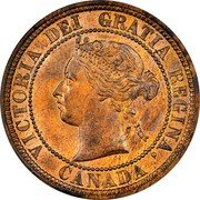 Canada One Cent (Victoria- pattern) KM# Pn12 VICTORIA DEI GRATIA REGINA CANADA coin obverse