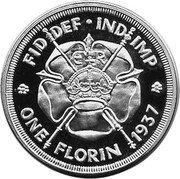 UK One Florin (Edward VIII) X# 119 FID DEF IND IMP ONE FLORIN 1937 coin reverse UK One Florin (Edward VIII) X# 119 FID DEF IND IMP ONE FLORIN 1937 coin reverse