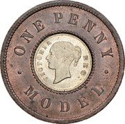 UK One Penny (Victoria) X# 9c VICTORIA REG ONE PENNY MODEL coin obverse UK One Penny (Victoria) X# 9c VICTORIA REG ONE PENNY MODEL coin obverse