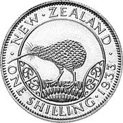 New Zealand One Shilling (George V- pattern) KM# Pn3 NEW ZEALAND ONE SHILLING 1933 coin reverse New Zealand One Shilling (George V- pattern) KM# Pn3 NEW ZEALAND ONE SHILLING 1933 coin reverse