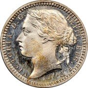 UK One Third Farthing (Victoria- pattern) KM# PnK115 VICTORIA D G BRITT REG F D coin obverse UK One Third Farthing (Victoria- pattern) KM# PnK115 VICTORIA D G BRITT REG F D coin obverse