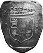 Spain 8 Reales Colonial 1677 X# 11 R 8 coin obverse Spain 8 Reales Colonial 1677 X# 11 R 8 coin obverse