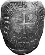 Spain 8 Reales Colonial 1677 X# 11 LEON D 1677 SILLUS II REX coin reverse Spain 8 Reales Colonial 1677 X# 11 LEON D 1677 SILLUS II REX coin reverse