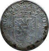 Netherlands Rijderschelling 1691 Siren KM# 48 Groningen & Ommeland City Standard Coinage MO NO ARG CIV GRONINGAE 6 S 1691 coin obverse Netherlands Rijderschelling 1691 Siren KM# 48 Groningen & Ommeland City Standard Coinage MO NO ARG CIV GRONINGAE 6 S 1691 coin obverse