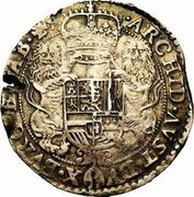 Netherlands 1/2 Ducaton Philip IV 1634 KM# 60.1 ARCHID AVST DVX BVRG BRAB Z C coin reverse Netherlands 1/2 Ducaton Philip IV 1634 KM# 60.1 ARCHID AVST DVX BVRG BRAB Z C coin reverse