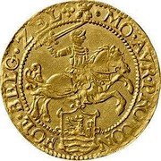 Netherlands 1/2 Gold Rider 1610 KM# 19 Zeeland Province Standard Coinage MO NO AVR PRO CON FOE BELG ZEL coin obverse Netherlands 1/2 Gold Rider 1610 KM# 19 Zeeland Province Standard Coinage MO NO AVR PRO CON FOE BELG ZEL coin obverse
