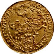 Netherlands 1/2 Gold Rider 1644 KM# 26 West Friesland Province Standard Coinage MO AV PRO CON FOE BELG WESTF coin obverse Netherlands 1/2 Gold Rider 1644 KM# 26 West Friesland Province Standard Coinage MO AV PRO CON FOE BELG WESTF coin obverse