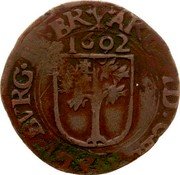 Netherlands 1/2 Liard (6 Mites. Gigot) Albert and Elizabeth 1602 KM# 23 ARCHID VCES AVST DVCES BVRG ET BR 1602 coin reverse Netherlands 1/2 Liard (6 Mites. Gigot) Albert and Elizabeth 1602 KM# 23 ARCHID VCES AVST DVCES BVRG ET BR 1602 coin reverse
