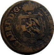 Netherlands 1/2 Liard (6 Mites. Gigot) Albert and Elizabeth 1615 KM# 32.3 ALBERTVS ET ELISABET D G coin reverse Netherlands 1/2 Liard (6 Mites. Gigot) Albert and Elizabeth 1615 KM# 32.3 ALBERTVS ET ELISABET D G coin reverse