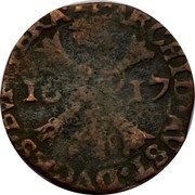 Netherlands 1/2 Liard (6 Mites. Gigot) Brabant Coinage 1617 KM# 32.4 ARCHID AVST DVCES BVRG BRA Z 16 17 coin reverse Netherlands 1/2 Liard (6 Mites. Gigot) Brabant Coinage 1617 KM# 32.4 ARCHID AVST DVCES BVRG BRA Z 16 17 coin reverse