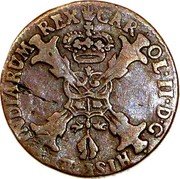 Netherlands 1/2 Liard (6 Mites. Gigot) Charles II 1700 KM# 118 CAROL II D G HISP ET INDIARUM REX coin obverse Netherlands 1/2 Liard (6 Mites. Gigot) Charles II 1700 KM# 118 CAROL II D G HISP ET INDIARUM REX coin obverse