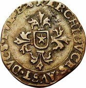 Netherlands 1/2 Liard (6 Mites. Gigot) Albert and Elizabeth ND KM# 22 ARCHIDVCES AVST DVCE BVR ET B coin reverse Netherlands 1/2 Liard (6 Mites. Gigot) Albert and Elizabeth ND KM# 22 ARCHIDVCES AVST DVCE BVR ET B coin reverse