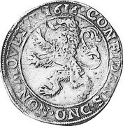 Netherlands 1/2 Lion Daalder Rampant Lion 1616 KM# 11.1 CONFIDENS DNO NON MOVETVRI 1616 coin reverse Netherlands 1/2 Lion Daalder Rampant Lion 1616 KM# 11.1 CONFIDENS DNO NON MOVETVRI 1616 coin reverse