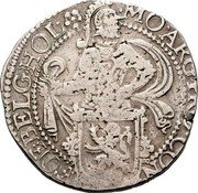 Netherlands 1/2 Lion Daalder (Holland Province Lion) KM# 16 MO ARG PRO CON FOE BELG HOL coin obverse Netherlands 1/2 Lion Daalder (Holland Province Lion) KM# 16 MO ARG PRO CON FOE BELG HOL coin obverse