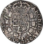 Netherlands 1/2 Patagon Philip IV 1625 KM# 46.5 ARCHID AVST DVX BVRG BRAB Z coin reverse