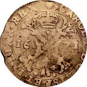 Netherlands 1/2 Patagon Charles II 1671 KM# 78.2 CAROL II D G HISP ET INDIARVM REX 16 71 coin obverse