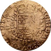 Netherlands 1/2 Patagon Charles II 1671 KM# 78.2 ARCHID AVST DVX BVRG BRABAN Z C coin reverse