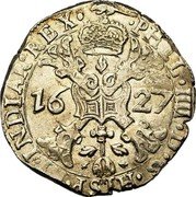 Netherlands 1/2 Patagon (Saint Andrew's Cross Spanish Netherlands) KM# 8 PHIL IIII D G HISP ET INDIAR REX coin obverse