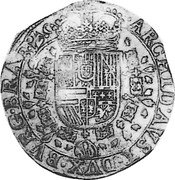 Netherlands 1/2 Patagon (Philip IV) KM# 48 ARCHID AVST BVRG DOM TORN ZC coin reverse Netherlands 1/2 Patagon (Philip IV) KM# 48 ARCHID AVST BVRG DOM TORN ZC coin reverse
