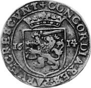 Netherlands 1/2 Rijksdaalder KM# 10.3 Overijssel Province Standard Coinage CONCORDIA RES PARVAE CRESCVNT coin reverse