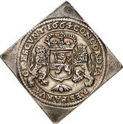Netherlands 1/2 Rider 1664 KM# 57 West Friesland Province Standard Coinage CONCORDIA RES PARVAE CRESCVNT 1664 coin reverse Netherlands 1/2 Rider 1664 KM# 57 West Friesland Province Standard Coinage CONCORDIA RES PARVAE CRESCVNT 1664 coin reverse