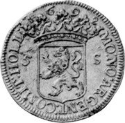 Netherlands 5 Stuivers 1692 KM# 70 Holland Province Standard Coinage MO NO ARGENT COMIT HOLL 1692 5 S coin obverse
