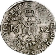 Netherlands 1/4 Patagon 1632 KM# 15 Duchy Spanish Rule Standard Coinage coin obverse Netherlands 1/4 Patagon 1632 KM# 15 Duchy Spanish Rule Standard Coinage coin obverse