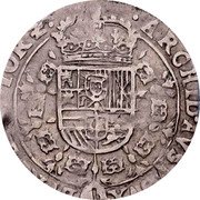 Netherlands 1/4 Patagon Albert and Elizabeth 1635 Tower KM# 47 ARCHID AVST DVX BVRG DOM TOR Z coin reverse Netherlands 1/4 Patagon Albert and Elizabeth 1635 Tower KM# 47 ARCHID AVST DVX BVRG DOM TOR Z coin reverse