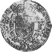 Netherlands 1/4 Patagon (Philip IV) KM# 37 ARCHID AVST DVX BVRG ET CO FLAN Z coin reverse Netherlands 1/4 Patagon (Philip IV) KM# 37 ARCHID AVST DVX BVRG ET CO FLAN Z coin reverse