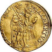 Netherlands 2/3 Souverain D'or Albert and Elizabeth ND Angel face KM# 37 ALBERTVS ET ELISABETH D G coin obverse