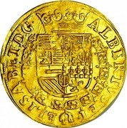 Netherlands 2 Albertins (Corona) Albert and Elisabeth 1603 KM# 6 ALBERTVS ET ELISABETH D G coin obverse Netherlands 2 Albertins (Corona) Albert and Elisabeth 1603 KM# 6 ALBERTVS ET ELISABETH D G coin obverse