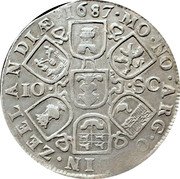 Netherlands 2 Daalders 1687 KM# 63 Zeeland Province Standard Coinage MO NO ARG ORDIN ZEELANDIAE 1687 coin obverse Netherlands 2 Daalders 1687 KM# 63 Zeeland Province Standard Coinage MO NO ARG ORDIN ZEELANDIAE 1687 coin obverse