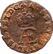 Netherlands 2 Deniers (8 Mites) (Albert & Isabella) KM# 6 ALBERTVS. ET. ELISABET. D.G coin obverse Netherlands 2 Deniers (8 Mites) (Albert & Isabella) KM# 6 ALBERTVS. ET. ELISABET. D.G coin obverse