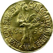 Netherlands 2 Ducats 1696 KM# 94 West Friesland Province Trade Coinage CONCORDIA RES PA RVÆ CRES WEST 16 96 coin obverse Netherlands 2 Ducats 1696 KM# 94 West Friesland Province Trade Coinage CONCORDIA RES PA RVÆ CRES WEST 16 96 coin obverse