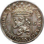 Netherlands 2 Guldens 1687 KM# 62 Holland Province Standard Coinage 1687 2 G MO NO ARGENT COMIT HOLL coin obverse