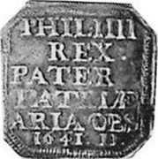 Netherlands 2 Reals Philip IV 1641 KM# 26 PHIL IIII REX PATER PATRIAE ARIA OBS 1641 II coin obverse