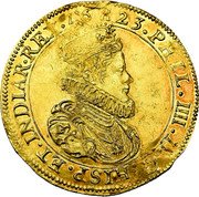 Netherlands 2 Souverains D'or 1623 KM# 45 Tournai County Standard Coinage coin obverse Netherlands 2 Souverains D'or 1623 KM# 45 Tournai County Standard Coinage coin obverse